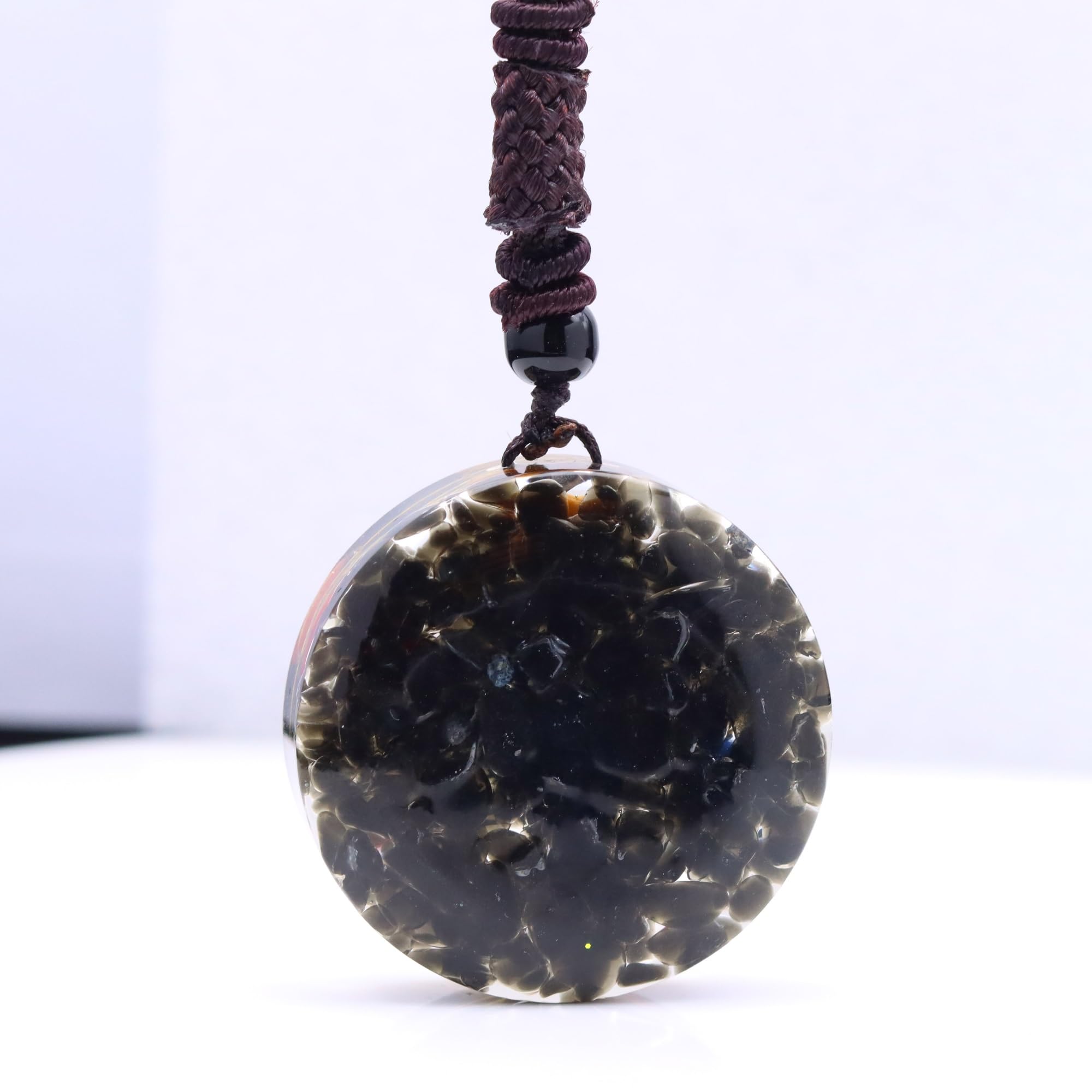Orgon Metatron Würfel Merkaba Halskette, Heilchakra Kristall Stein for Yoga Meditation,Schwarz