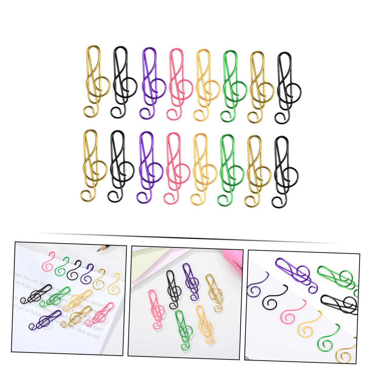 HOMSFOU 3 Set Nota Graffetta Graffette Piccole Graffette Per Documento Documi Clip Di Carta Clip Di Carta Uniche Piccole Clips Graziose Graffette File Clip Ferro Da Stiro 100 Pezzi*3