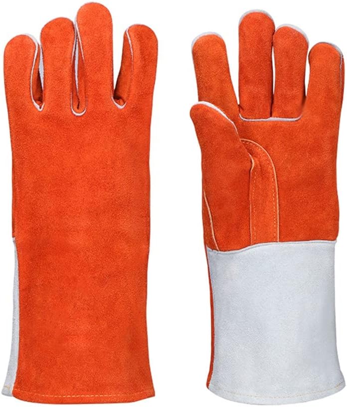[きすけい] JSEIAJB 作業用手袋 1 ペア スプリット レザー 溶接 耐熱 溶接、接着、リベット、BBQ 用