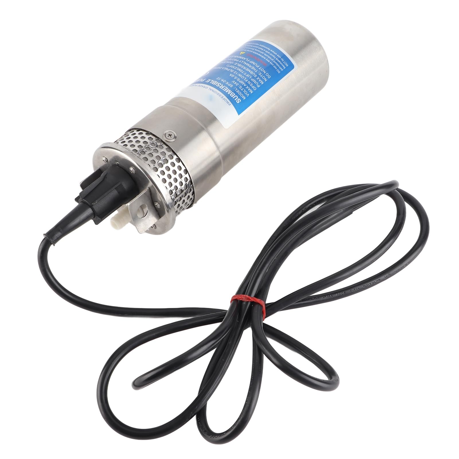 Bomba de Agua de Pozo Sumergible de 24 V, Cabezal de 70 M, Acero