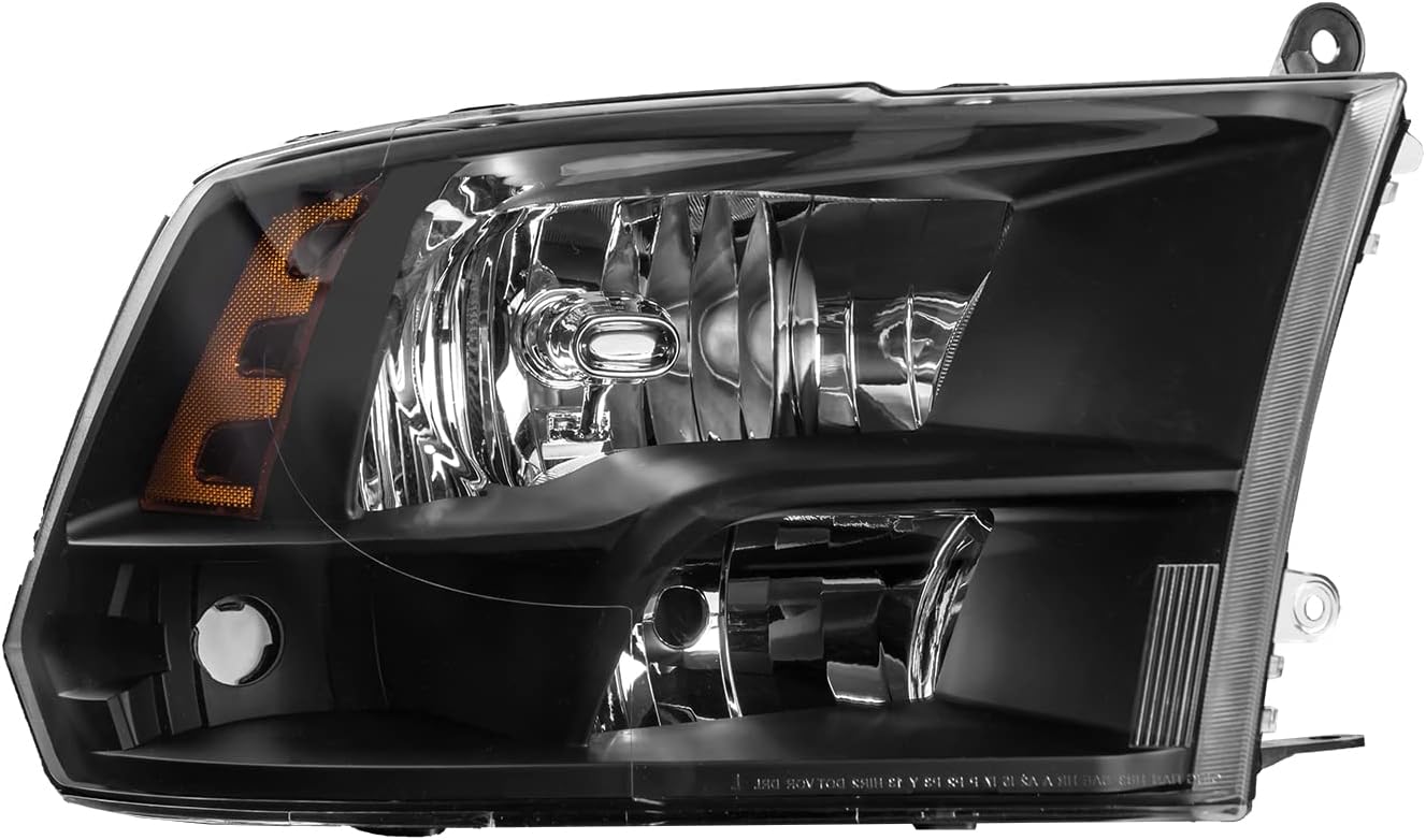 KAX Ram Headlight Housing from, Replacement Headlight Assembly for 2009-2010 Ram 1500/2500/3500, 2011-2012 Ram 1500/2500/3500 Chrome Housing Smoke Lens Driver & Passenger Side