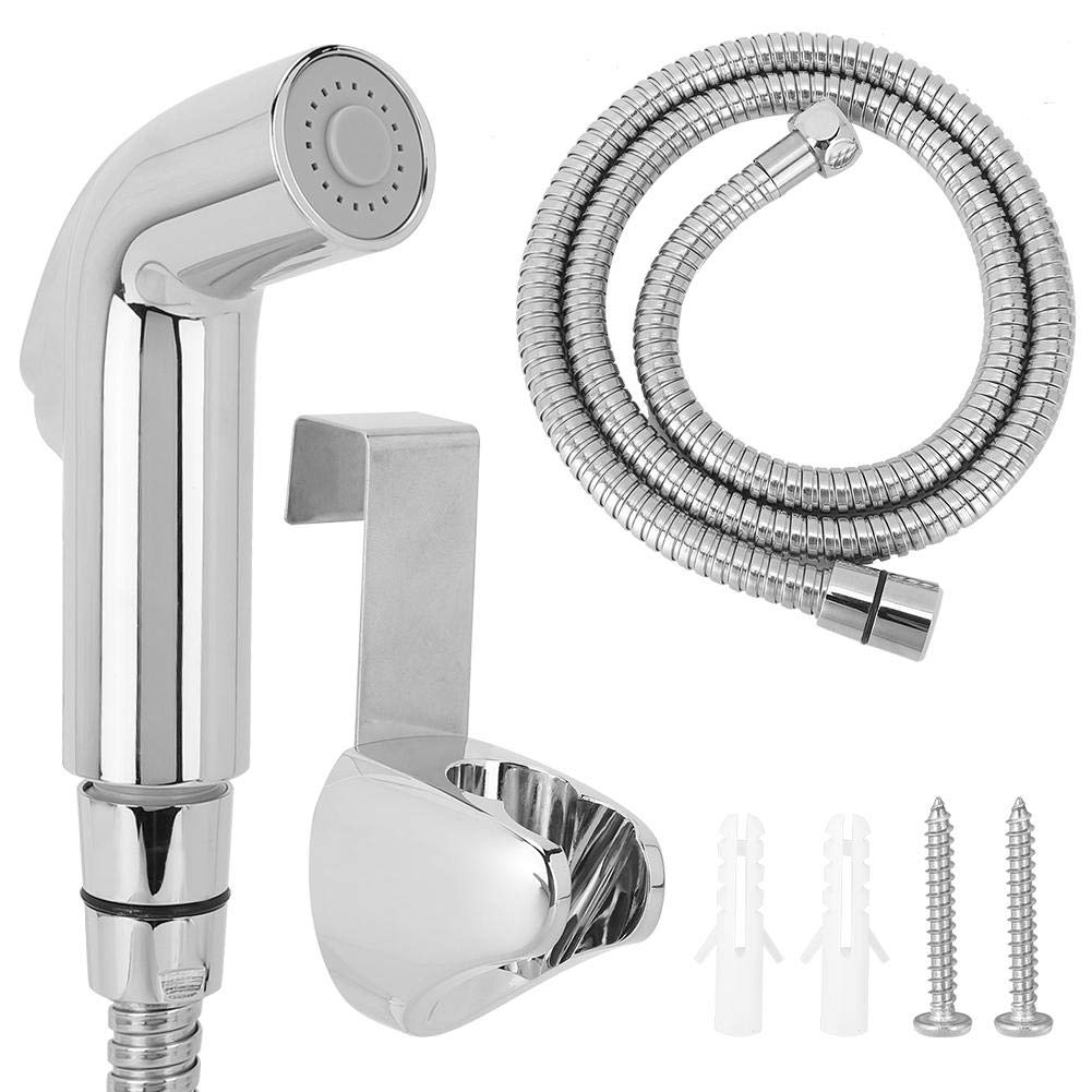 Jadpes Toilet Spray Gun with Hose Socket, G1/2in Bathroom Toilet Bidet Sprayer with Hose Bracket Accessories for Home Bathroom Personal Hygiene Portable Shower Sprayer