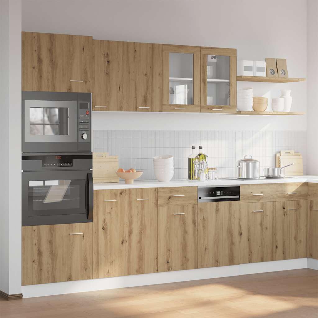 vidaXL 7-TLG. Küchenschrank-Set Lyon Artisan-Eiche Holzwerkstoff, Küchenzeile, Küchenschrank, Schrank, Hängeschrank, Spülenunterschrank, Küchenmöbel