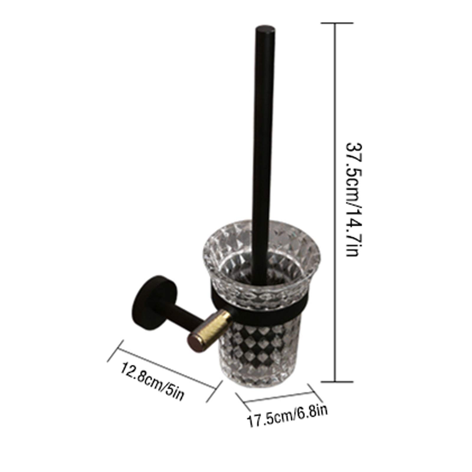 Escobillero Baño Conjunto de tazón de Inodoro congelado Conjunto de Vidrio Taza de Vidrio Limpieza Integral Aseo Limpieza de Inodoro sin Perforado (montado en la Pared) Escobillas WC