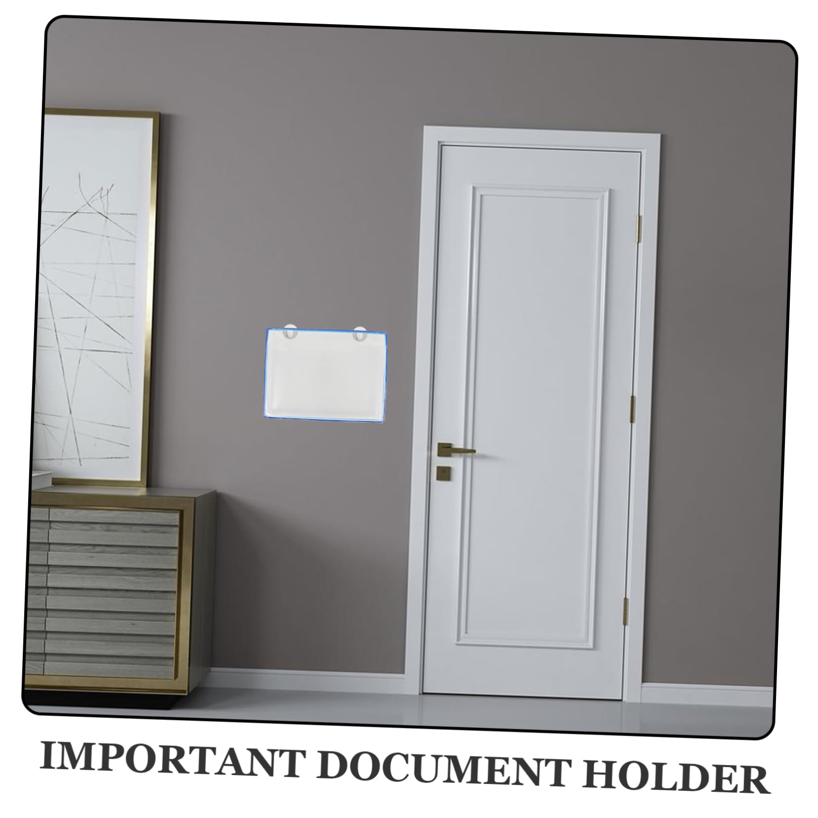 DOITOOL Hanging File Pouch Wall-Mounted Document Holder Double Hooks Office School Organizer