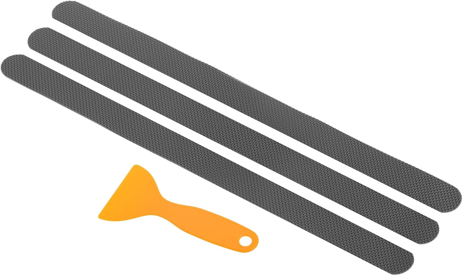 PATIKIL Non Slip Bathtub Stickers 15 x 0.8 Inch, 12 Pack Safety Shower Treads Adhesive Decal Square with Scraper for Stairs Tub Shower, Grey