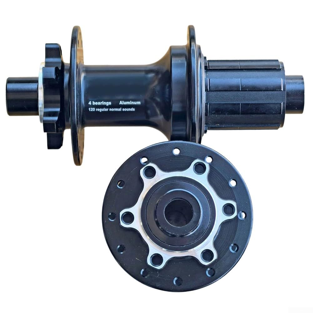 Fahrradnabenpaar aus Aluminiumlegierung mit 24 Löchern für 2 mm Speichen, passend für 12 mm Steckachse und 11 12-Gang-Kassetten vorne, 100 mm, hinten, 142 mm (vorne und hinten)
