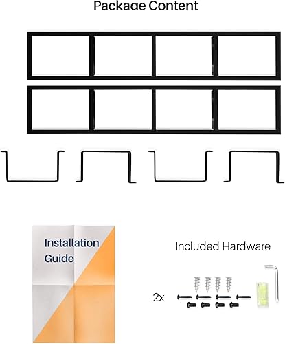 Miniatura 8 de You Have Space Estante de almacenamiento de 34 pulgadas para montaje en pared, organizador de CD y DVD, estante flotante de metal, juego de 2