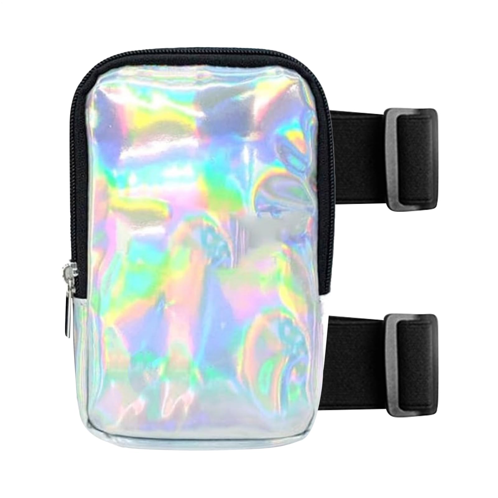 Carnival Leg Bag Women's Holographic Thigh Bag, Outdoor Travel Waist Bag, PU Leg Bag with Adjustable Strap, Leg Bag for Parties, Festivals, silver, see description, See description