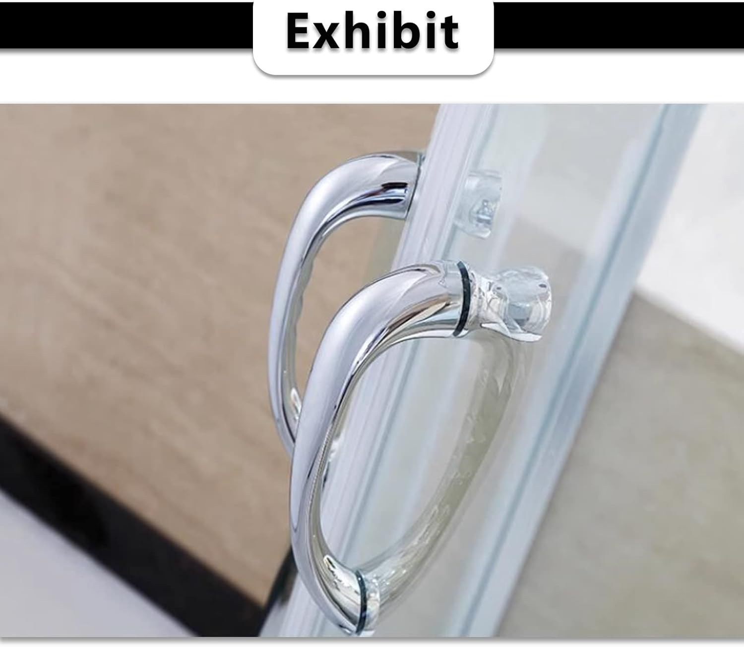 Bath Door Handle Knob Polished Finish Stainless Steel, Shower Glass Door Handle Silver Single Side Door, Push Pull Door Handle Sets Towel Bar (Size : 145mm-173mm)