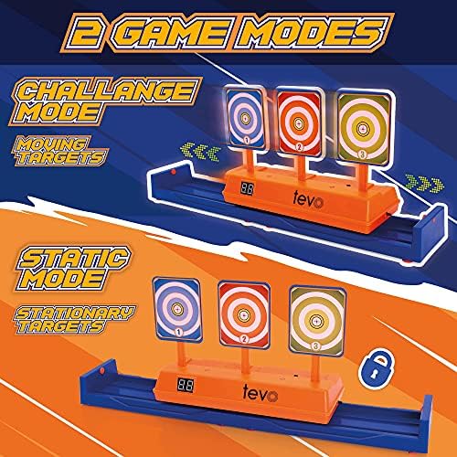 Tevo Moving Nerf Gun Target & Foam Blaster With Bullets Set - Electronic Nerf Target Shooting Game For Nerf Guns - Boys Toy Gun For Kids Age 6 +