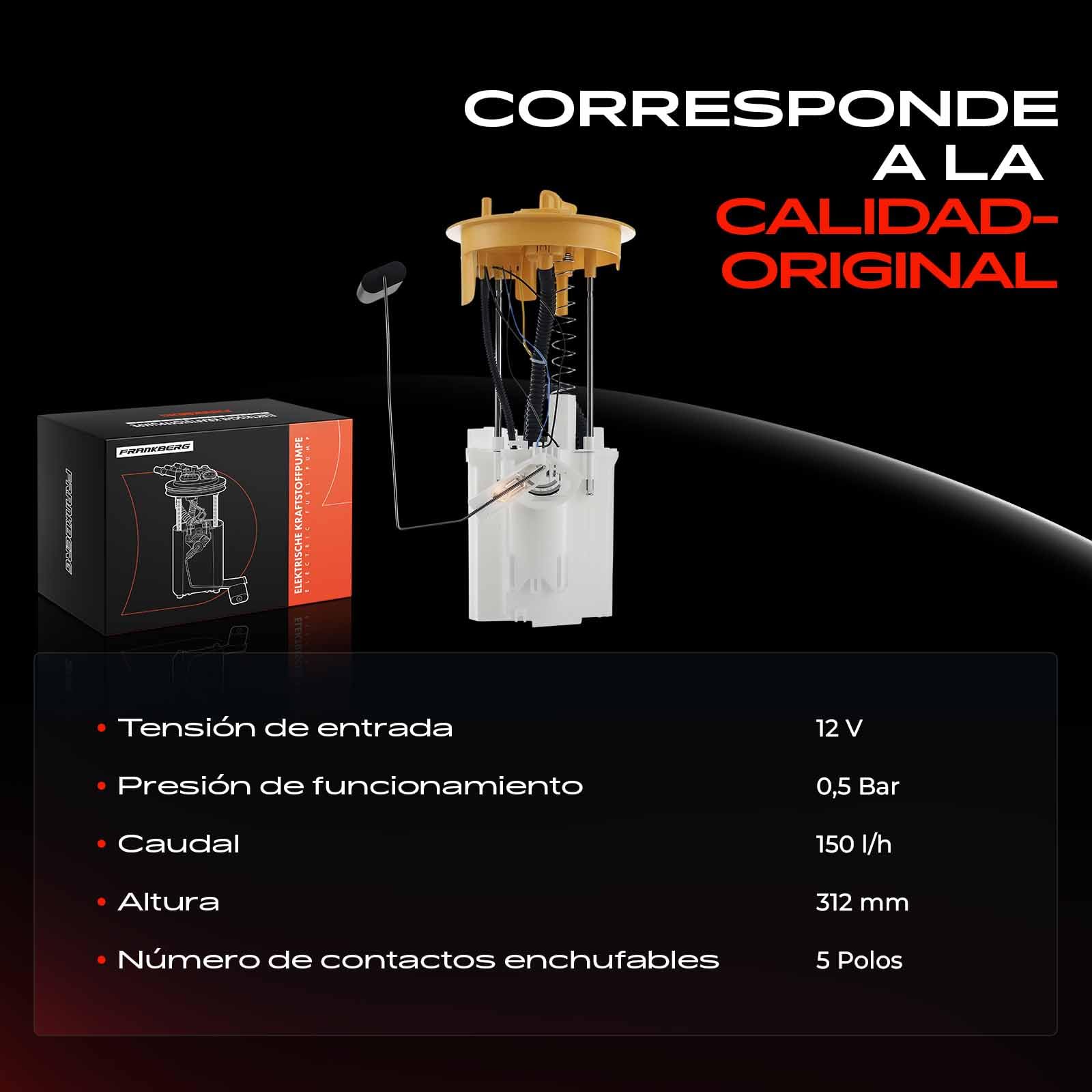 Frankberg Bomba de combustible bomba diésel conjunto de módulos de unidad | sin sensor de presión, 5 pines, 3C0919050D; Compatible con: P.a.s.s.a.t 3C2, P.a.s.s.a.t Variante 3C5, P.a.s.s.a.t CC 357
