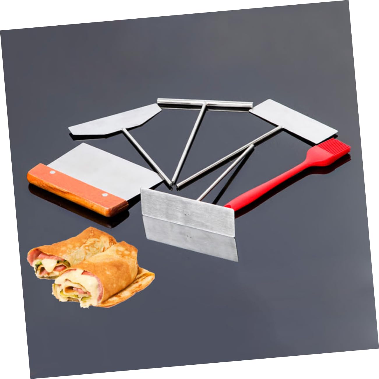 DECHOUS Stainless Steel Crepe Spreader Pancake Rake Perfect for Cooking Utensils Butter Spreading Tool