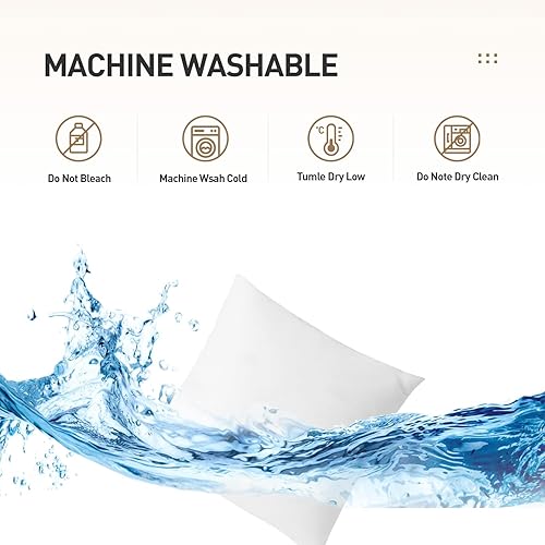 Miniatura 7 de Acanva Premium Poliéster Hipoalergénico - Relleno de forma cuadrada - Insertos de almohada