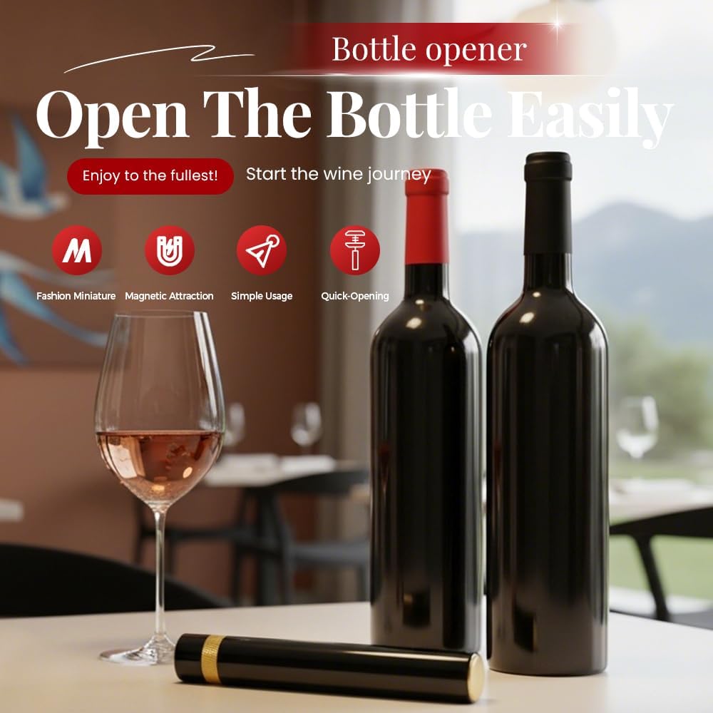 Wine Bottle Opener, Air Pump Wine Bottle Opener, Needle Type Travel Portable Air Pressure Pump Bottle Corkscrew, Without Damaging Corks For Home, Restaurant And Party (2 PCS-Golden+Sliver)