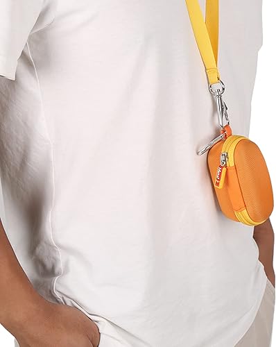 Miniatura 7 de Mchoi Estuche de transporte duro, con mosquetón llavero y cordón para práctico inhalador de Ventolin, solo funda amarilla