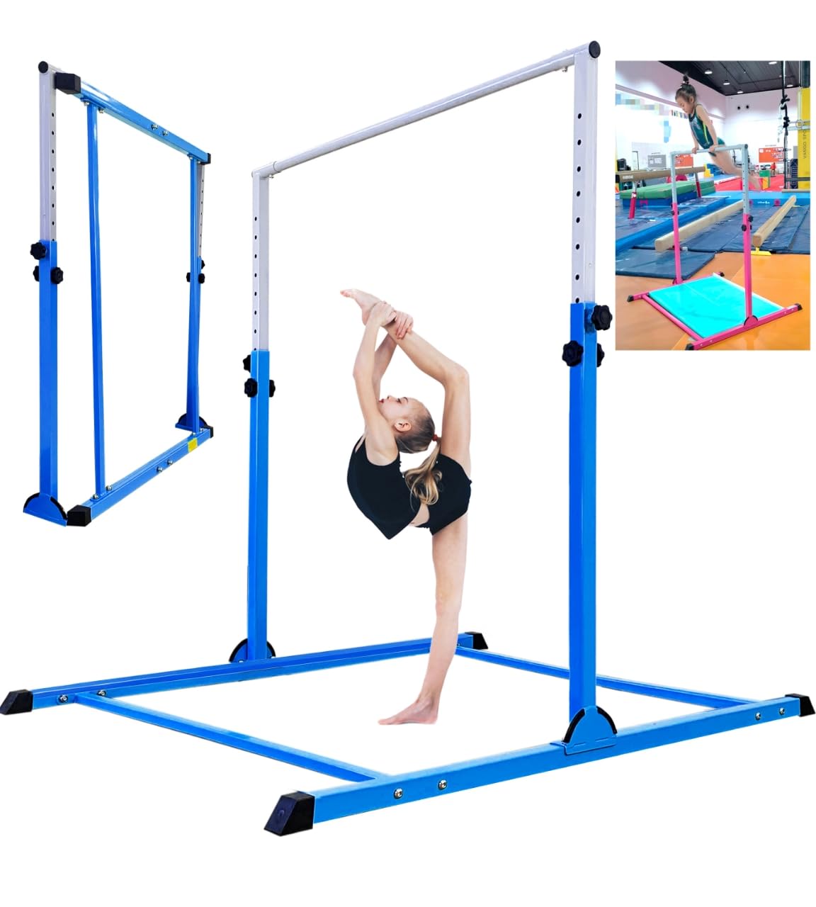 PreGymnastic Sturdy Gymnastics Bar for Training-No Wobble Gymnastic Bar for Kids Ages 3-12 Years, Weight Limit 300 lbs, Gymnastic Kip Bar, Gymnastic Horizontal Bars for Boys and Girls at Home or Gym