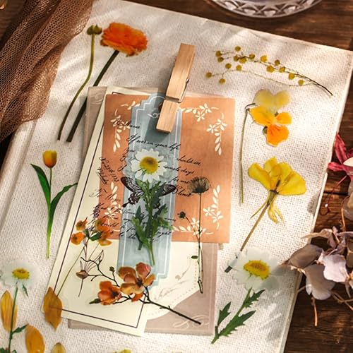 Miniatura 3 de Yoksas Juego de 180 calcomanías de flores de mariposa, calcomanías estéticas transparentes para álbumes de recortes, planificador, portátiles,