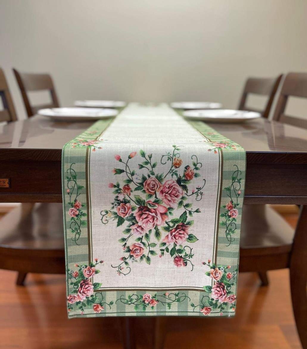 Cotton Linen Table Runner Rectangle 70 X 13 Inch Table Setting Decor for Garden Farmhouse Wedding Party Holiday Dinner Home Decoration Everyday (Rose)