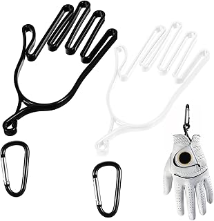 Golf Glove Holder - 2 Pack Glove Stretcher Hanger with Keychain, Plastic & Metal Glove Shaper for Men Women