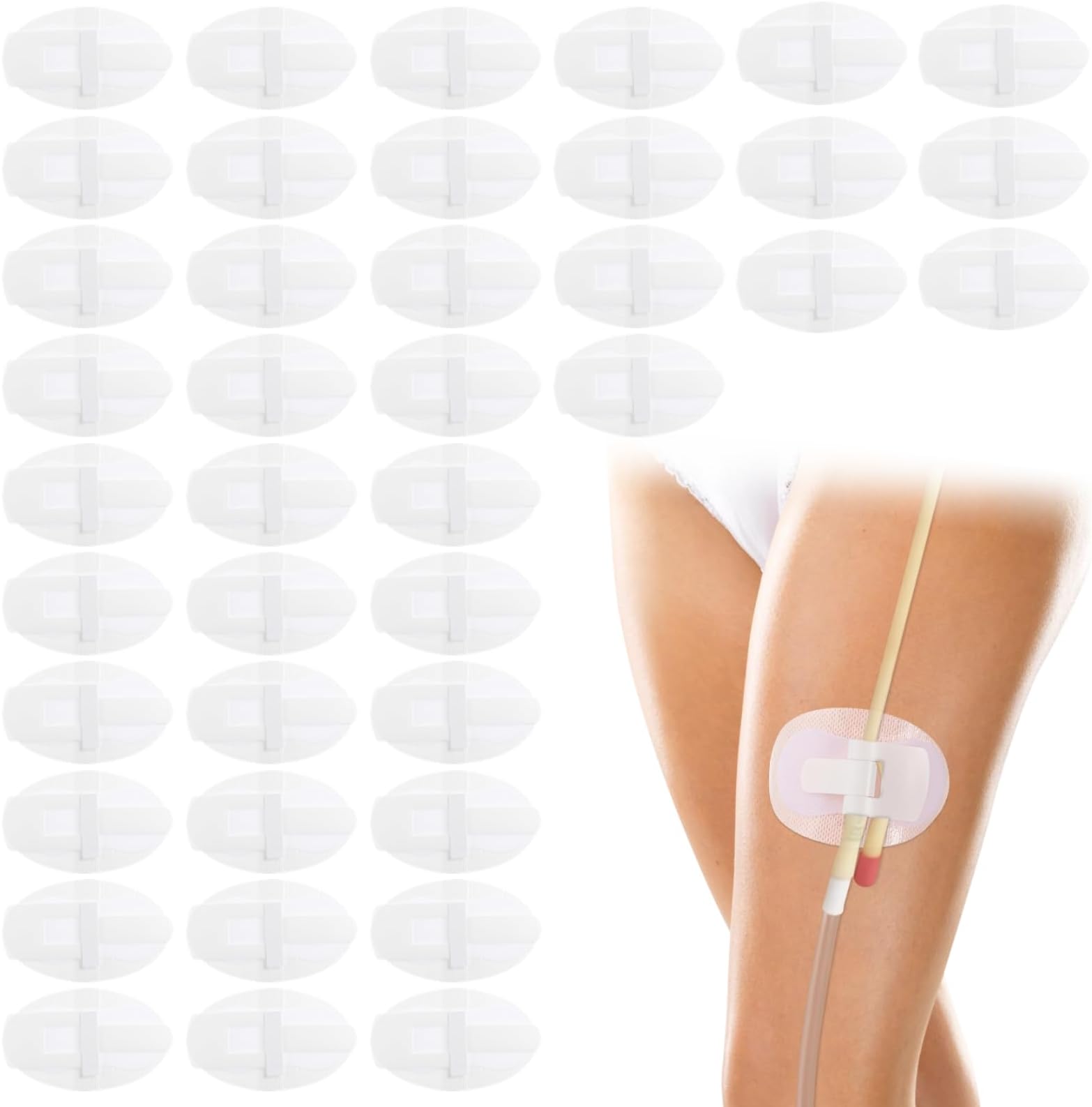 - 40 PCS Catheter Stabilization Devices, Catheter Stickers for Foley Bag Holder, Leg Band Urinary Stabilizer Adhesive Sticker Patch Accessories, Foley Catheter Leg Anchor Bandages (40PCS)