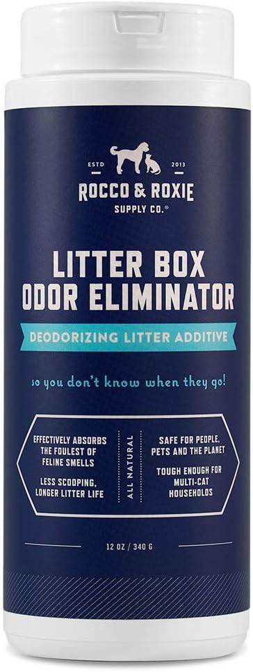 Rocco & Roxie Supply Co Cat Litter Deodorizer - Fresh Scent Granule Odor Eliminator for Cat Litter Boxes - Indoor Use