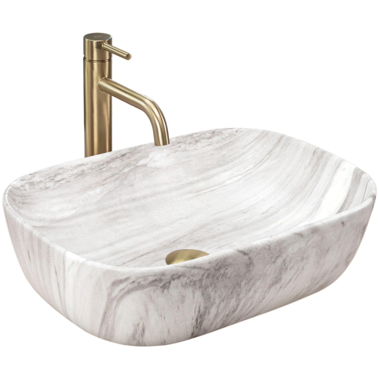 Rea REA-U3324 Bathroom Sink Made of Ceramic Belinda Ash imitation-REA-U3324, Imitation of Stone