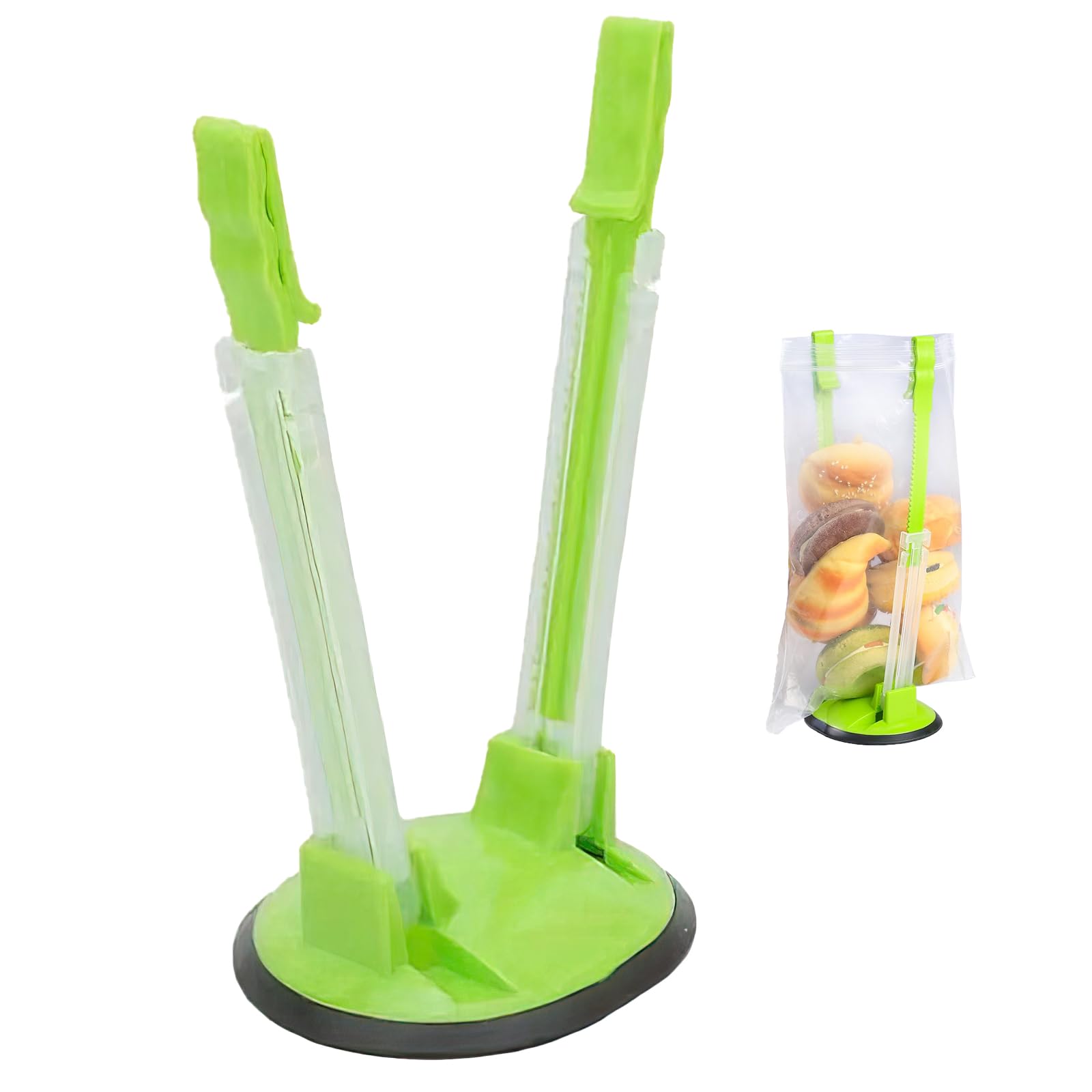 Zorkkra 1 Pcs Freezer Bag Holder Stand, Food Bag Holder For Meal Prep, Space Saving Kitchen Organizer For Sandwich Ziplock Bags, Upright Baggy Rack For Fridge Freezer Storage (1 Pcs)