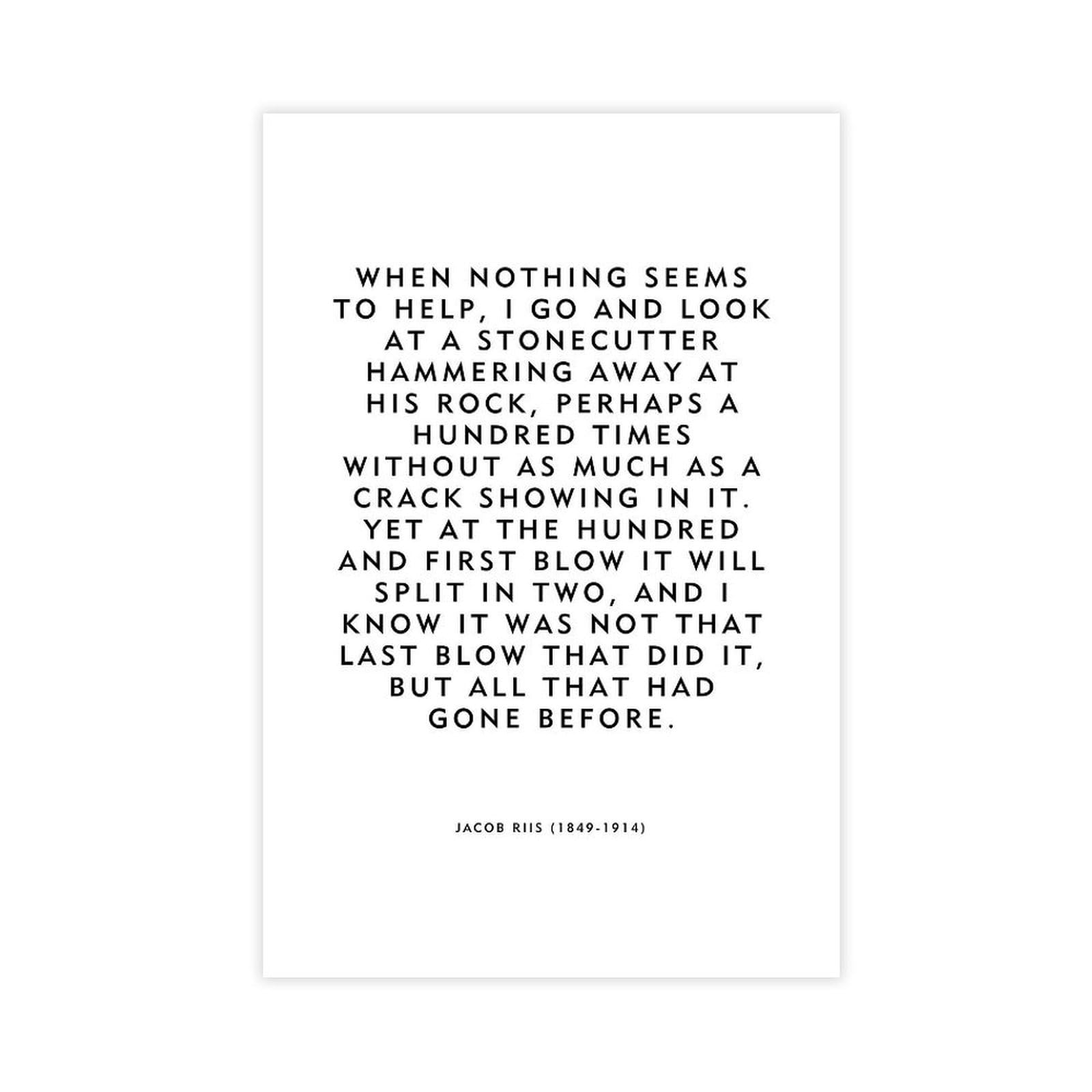 ELKPDOE About A Stonecutter Poster Motivational Quotes