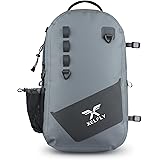 Waterproof Fishing Backpack with Rod Holder, Inflatable Air Valve, Gear Loops, Submersible Zipper