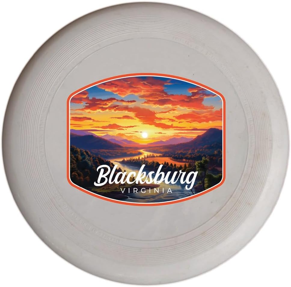 Blacksburg Virginia Blue Ridge Sunset Design Souvenir Flying Disc 4-Pack