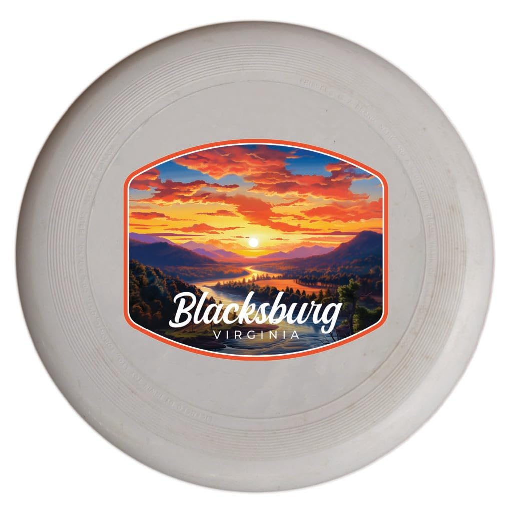 Blacksburg Virginia Blue Ridge Sunset Design Souvenir Flying Disc 4-Pack