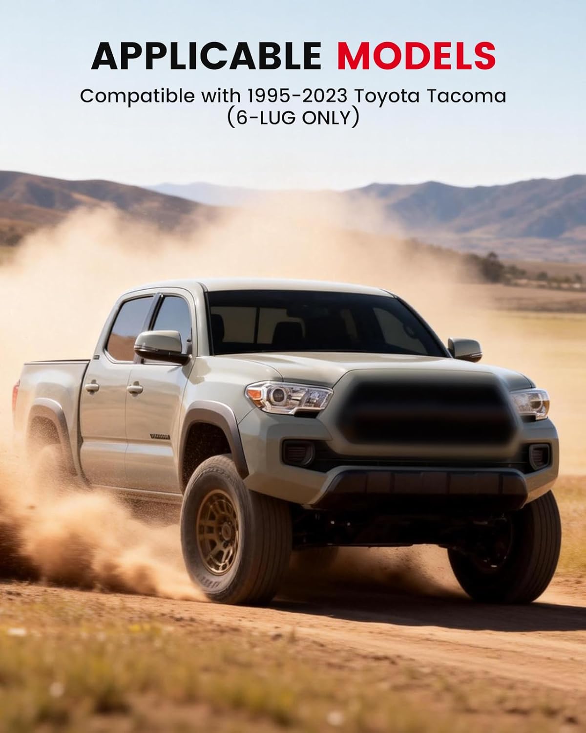 1.5"-2" Rear Add-A-Leaf Lift Kit with 9.25" Extended U-Bolts Compatible with 1995-2023 Toyota Tacoma (6-LUG ONLY) - Complete Rear Suspension Leveling Solution