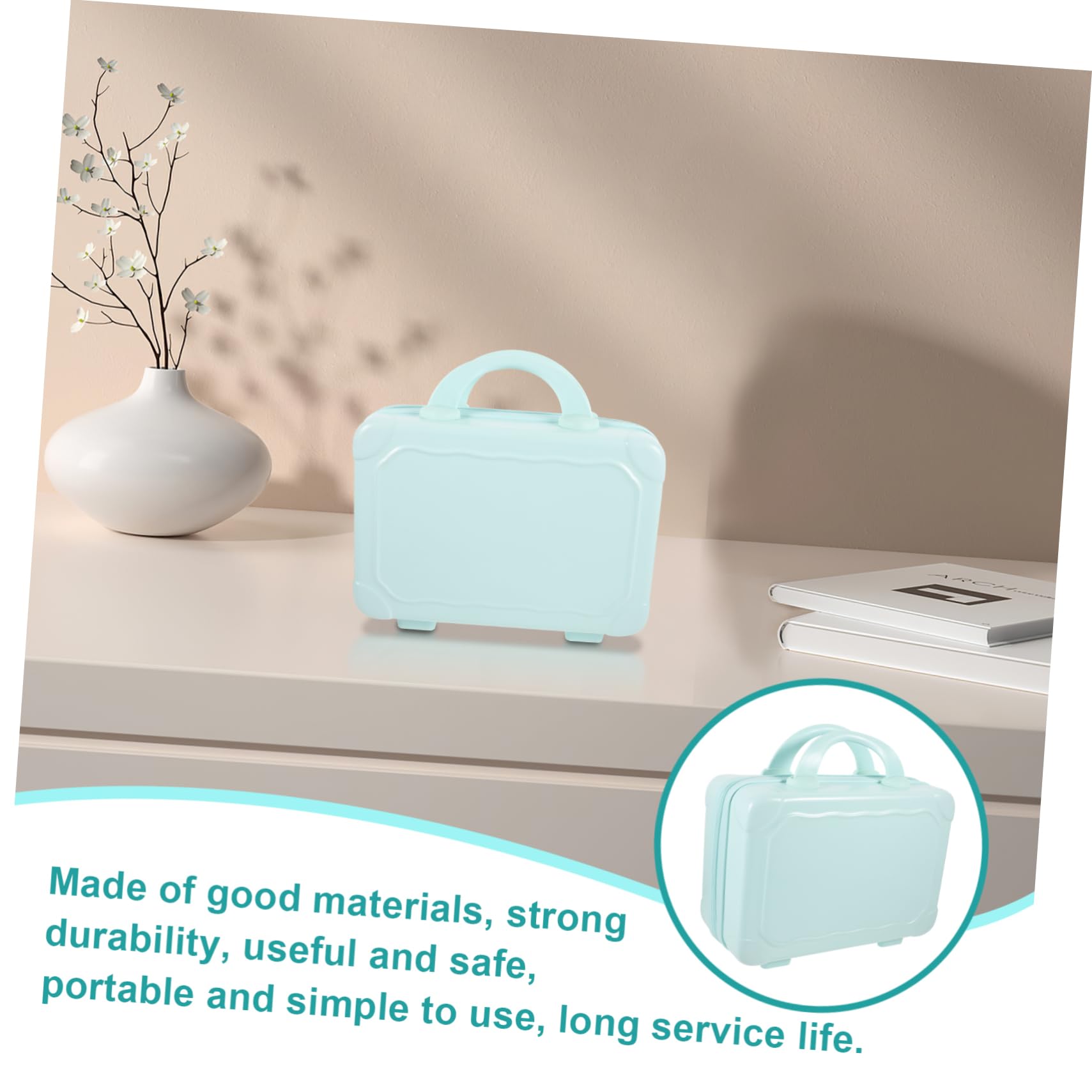 Walizka Kosmetyczna Makijaż Kolorze Niebieskim Przenośna Mini Walizka Podróżna dla Kobiet Organizer Kosmetyki z Dużą Pojemnością Elegancki Design Idealna Do Przechowywania