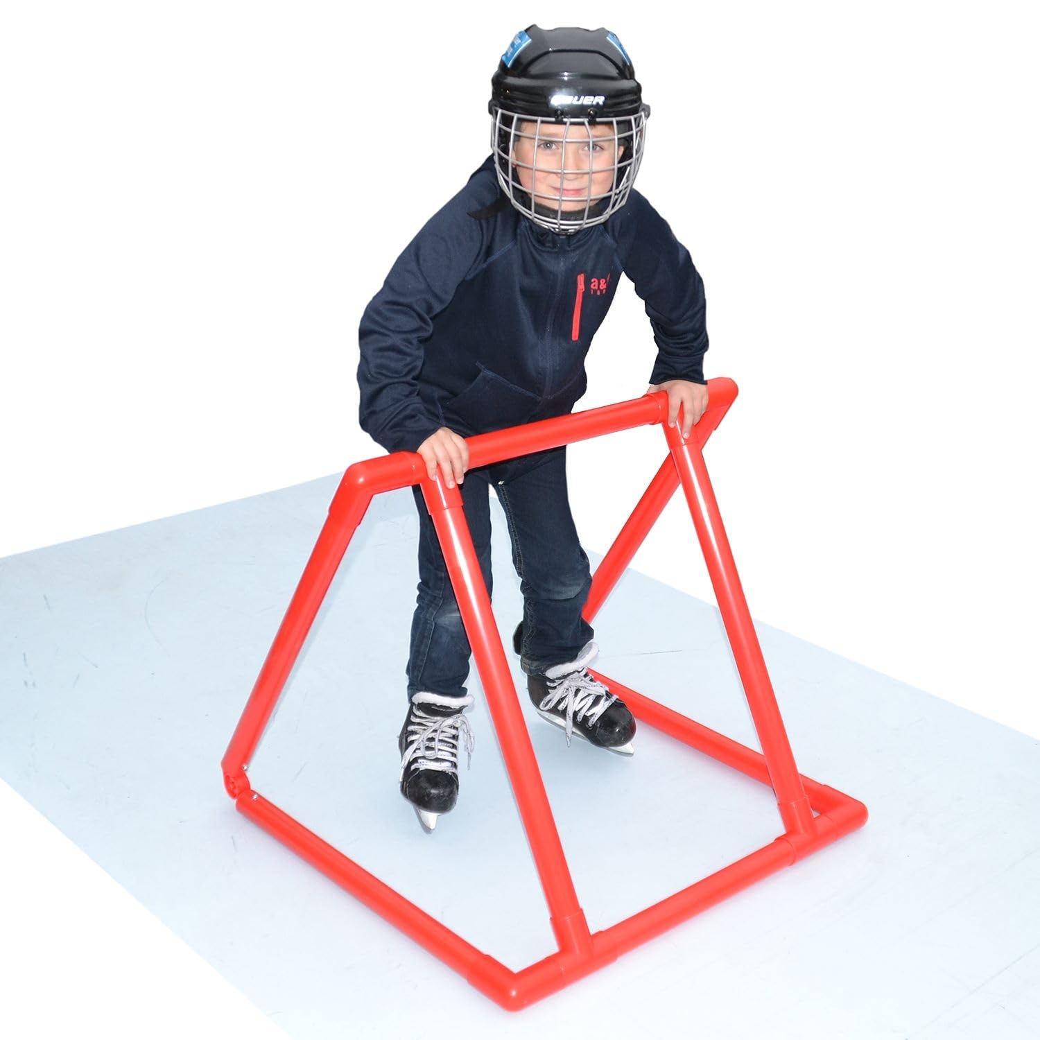 Base Bambini, Pattini, Aiuto per Imparare a Pattinare, Hockey su Ghiaccio, Pattinaggio Artistico, Colore: Rosso, 63,3x72,2x72,2cm