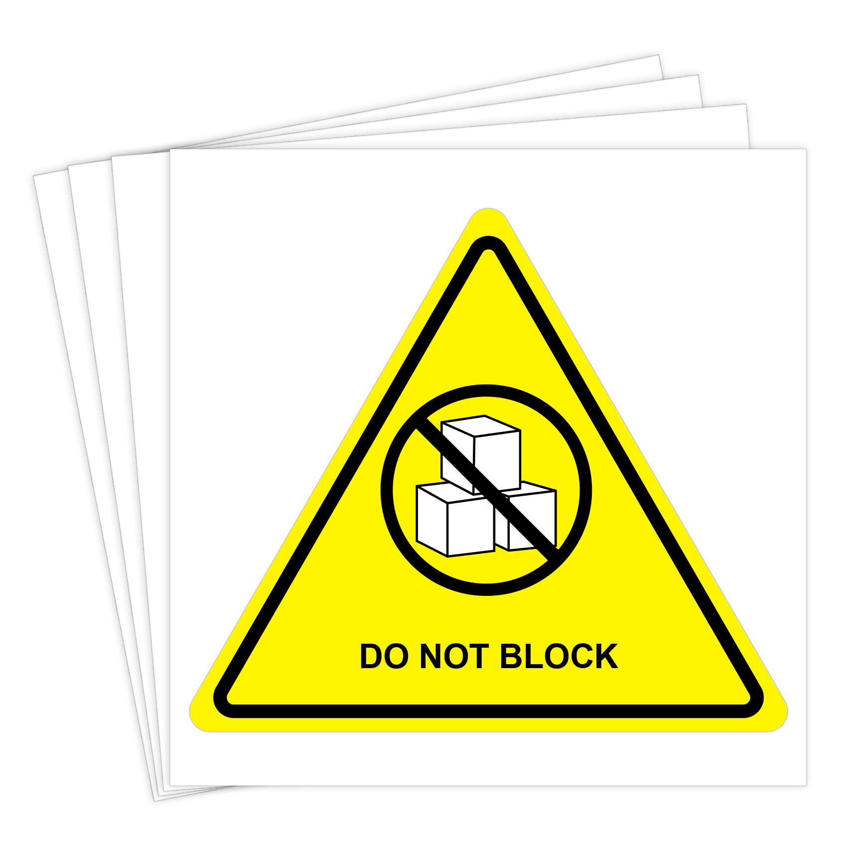 dealzEpic - Do Not Block Sign Stickers | Self-Adhesive Peel and Stick Vinyl Label - Pack of 4 Pcs
