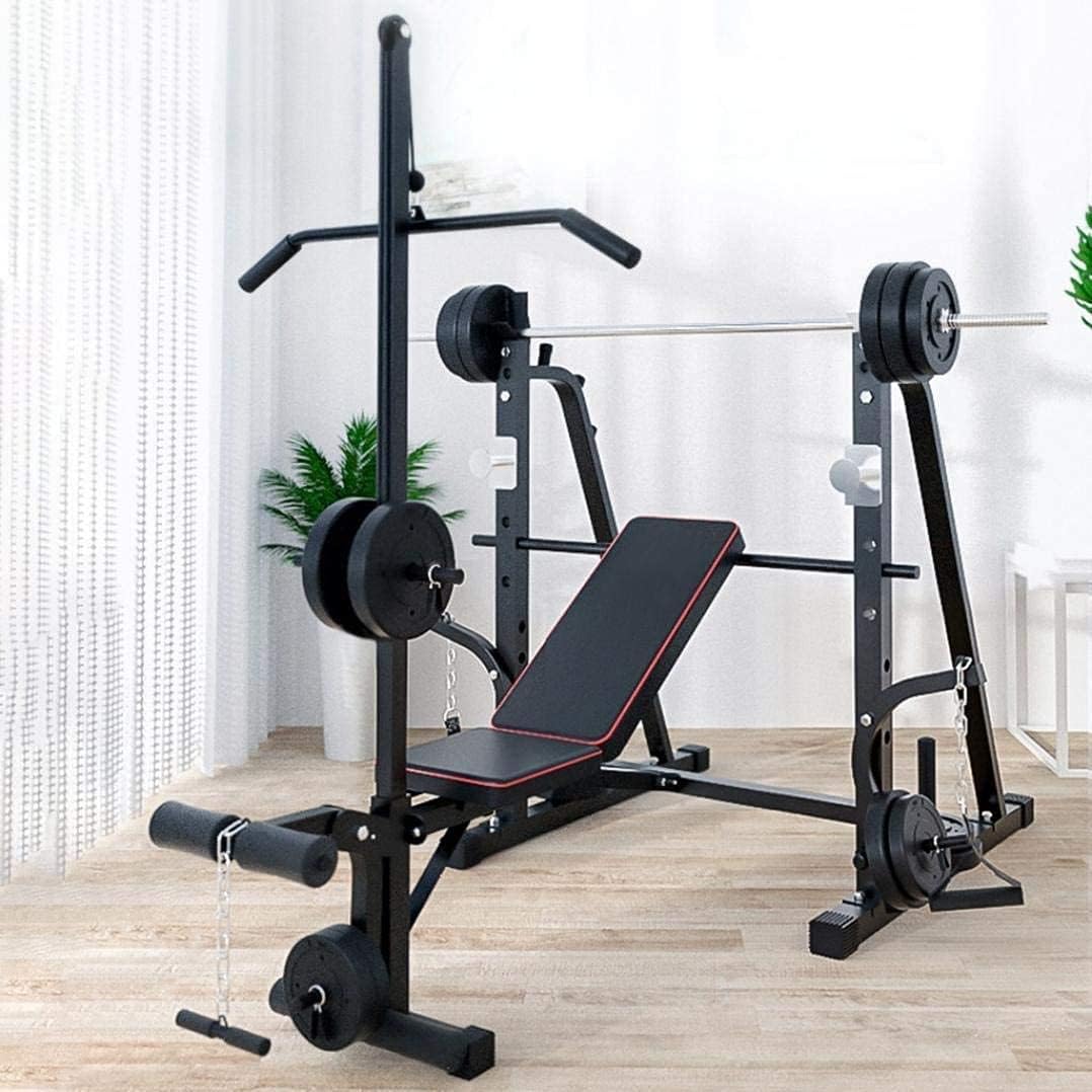 OMaju Fitness Equipment Home Dumbbell Bench Adjustable Weight Bench,Multifunctional Weightlifting Barbell Bench Squat Rack,for Home Gym Full-Body Workout Strength Training Fitness Equipment