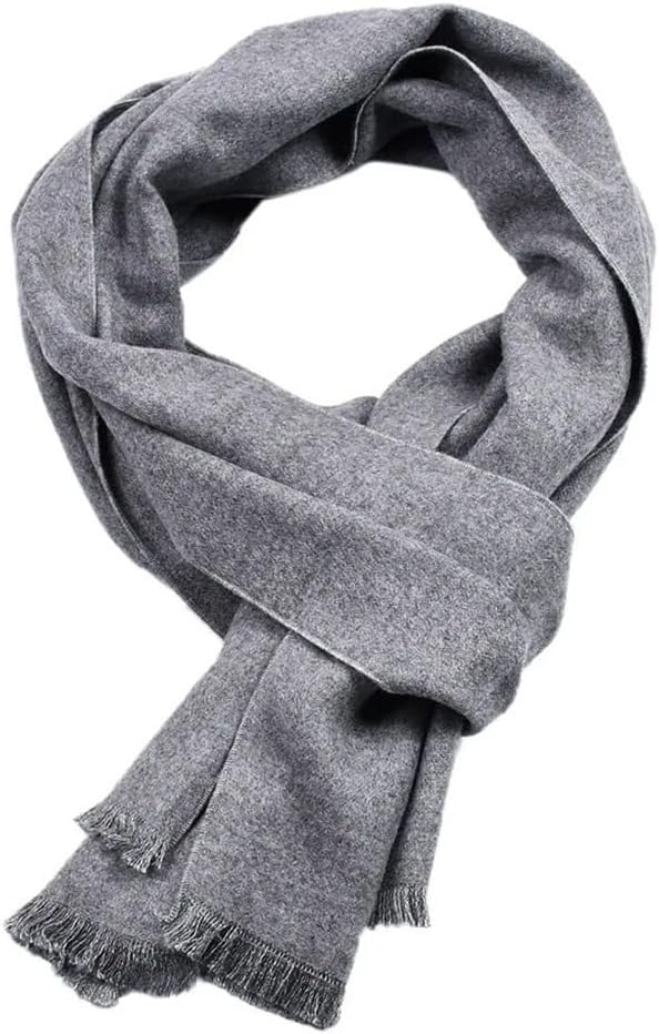 Solid Color Scarf Winter Warm Black Shawl Men's Casual Business