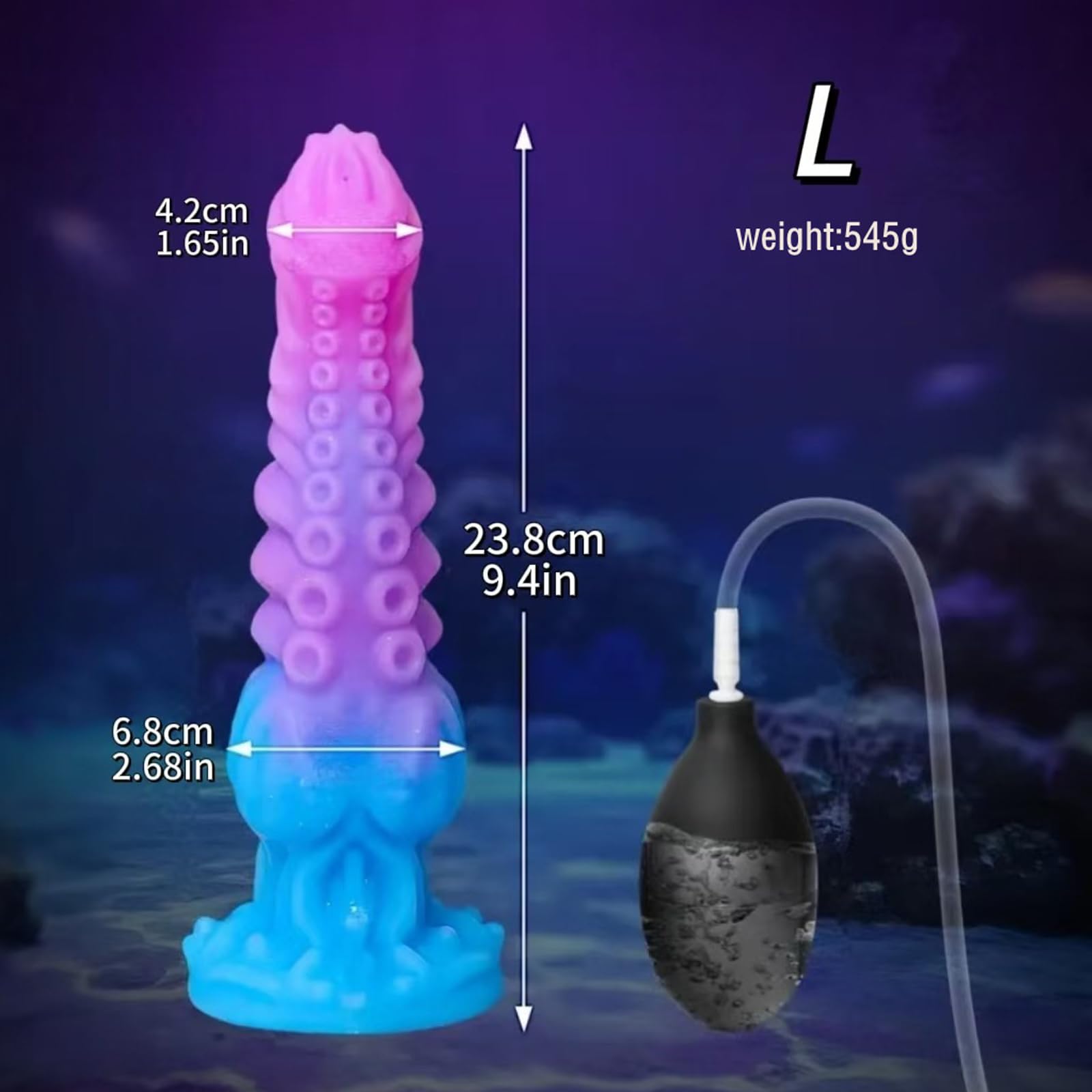 AMAZBEE Plug anal de silicona con función de eyaculación y efecto de eyaculación Plug anal con eyaculador Juguete sexual gigante con estructura de tentáculos (L)