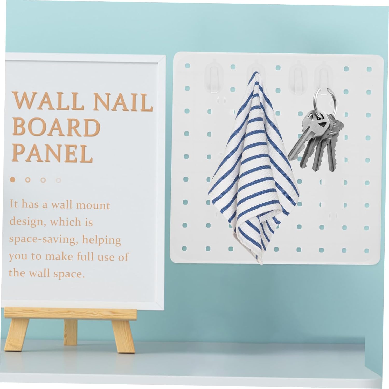 ABOOFAN 1set Wall Mount Pegboard Organizer Punch Storage for Home Office Garage Includes Hooks Bins and Multi-Functional Shelves for Clutter Living