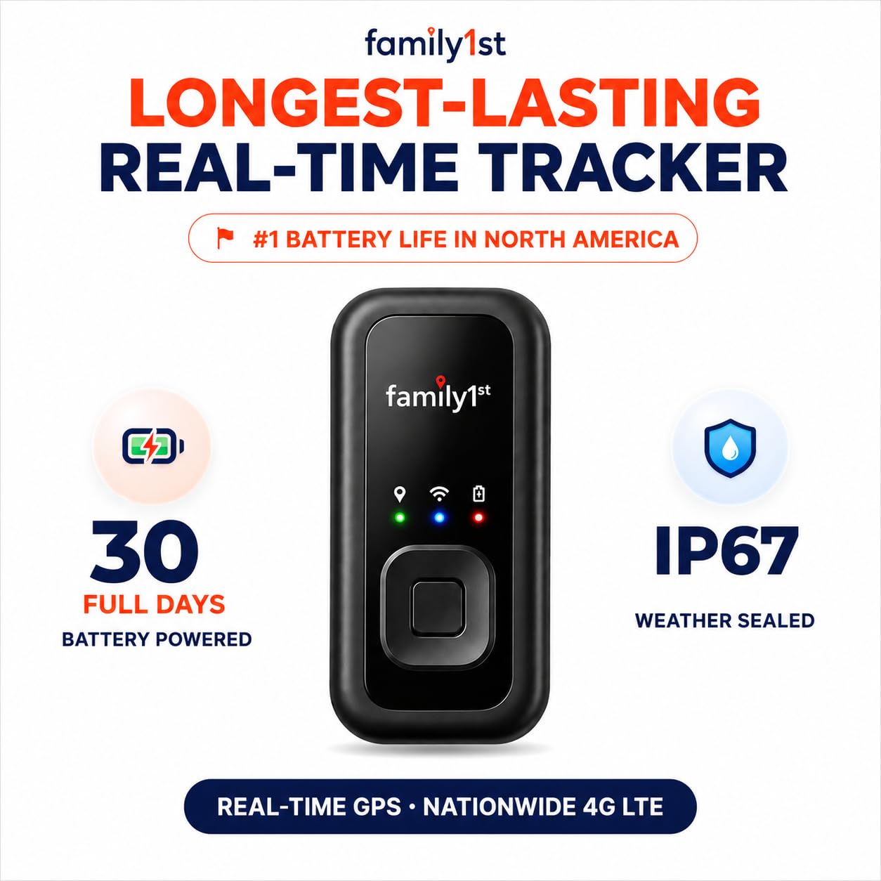Family1st Portable Automobile GPS Trackers for Vehicles, Cars, Loved Ones, Real Time Tracking App, Up to 30 Days Battery Life, Hidden Tracking for Theft Protection & Subscription Needed.