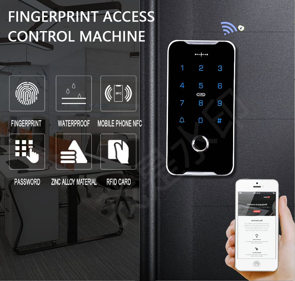 JASAG-IP68-Fully-Waterproof-Fingerprint-RFID-Keypad-Access-Control-System-1356MHz-Wiegand-26-Metal-Shell-Access-Controller-NFC-Smart-Phone-Unlock-for-Home-Safe-Outdoor-Supported