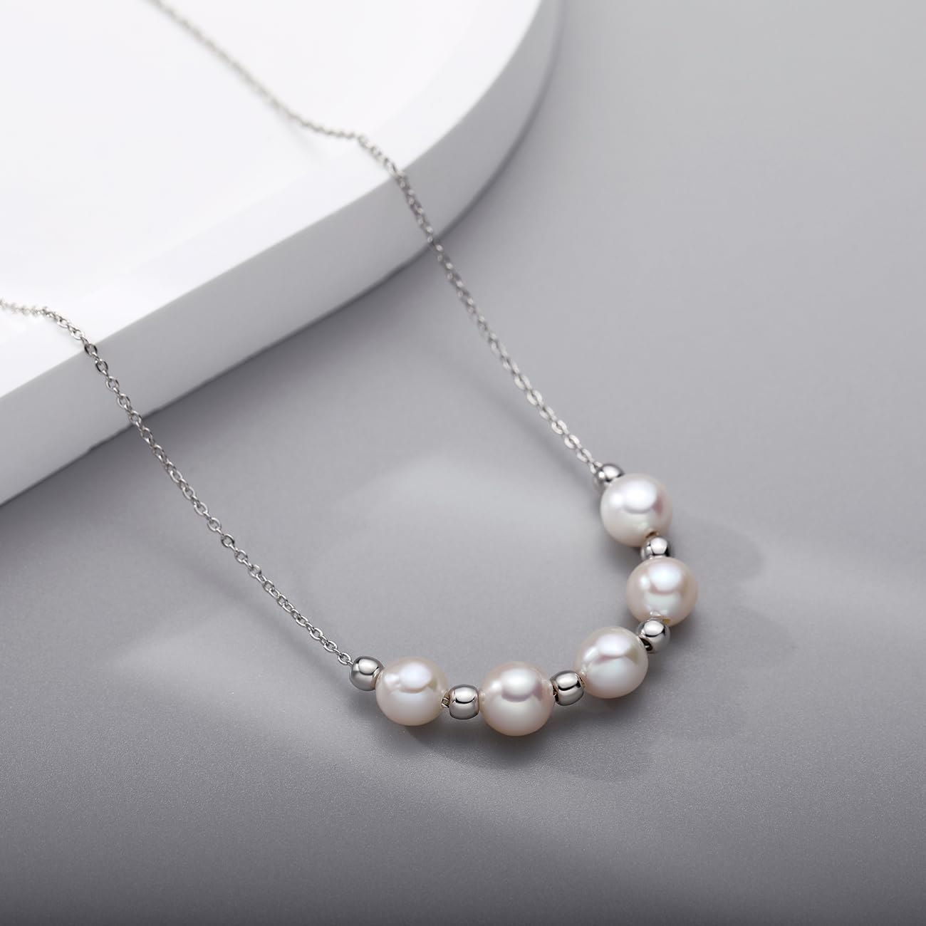 Stjarna Handmade Freshwater Pearl Necklace 6-7mm White Aurora Pearl Pendant 14K Gold Filled Necklaces for Women Jewelry Gift NP11J