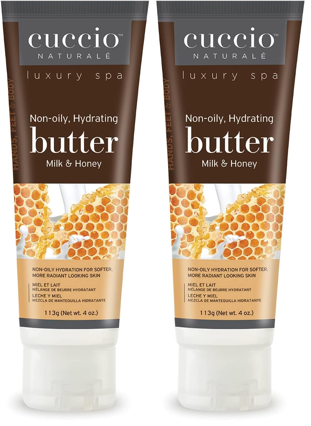 Cuccio Naturale Butter Blends - Ultra-Moisturizing, Renewing, Smoothing Scented Body Cream - Deep Hydration For Dry Skin Repair - Made With Natural Ingredients - Milk & Honey - 8 Oz