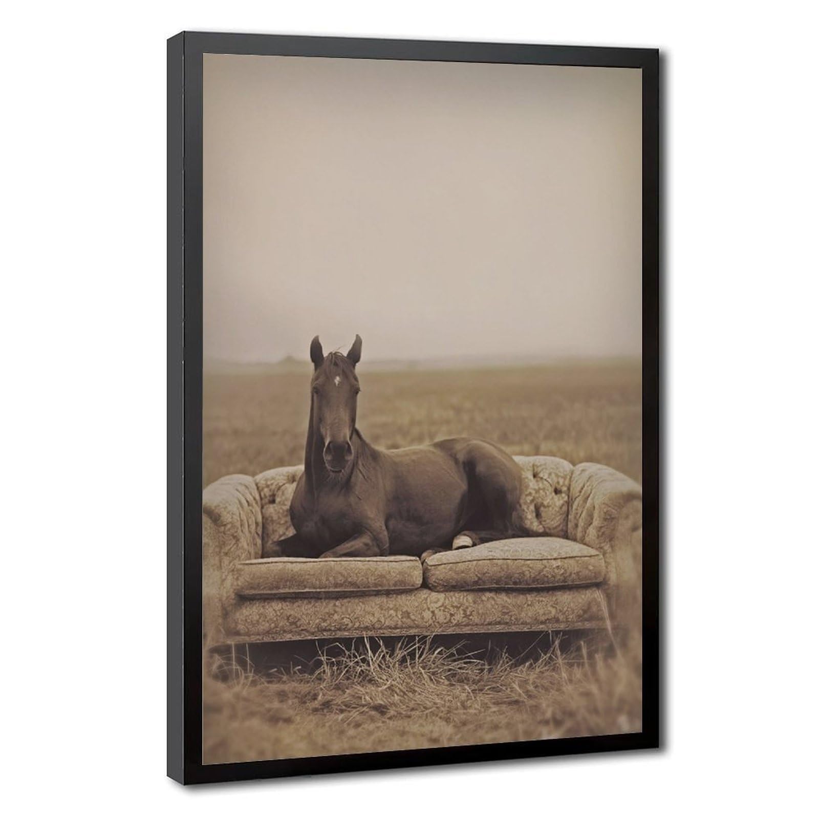 Bareronor Victorian Horse on Sofa Canvas Poster Bedroom Decor Landscape Office Room Decor Gift 20" L X 30" W