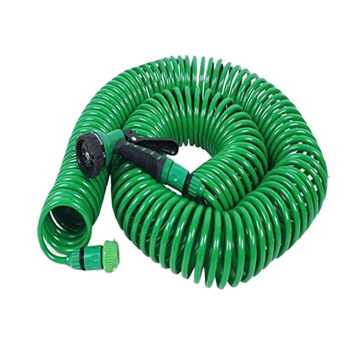Manguera de jardín extensible telescópica en espiral EVA de 15 m para el hogar, jardín, patio, limpieza, riego de jardín