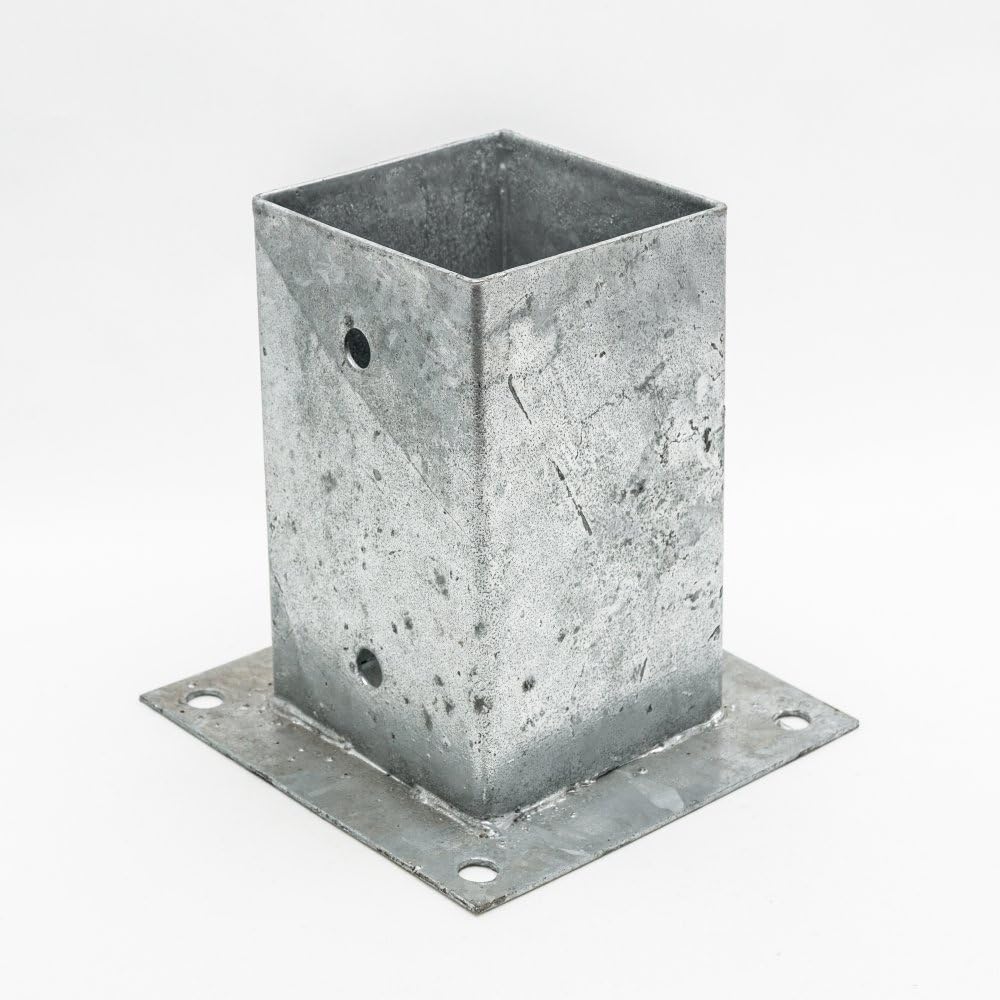 20 soportes para postes, anclajes para clavar, base de apoyo de 71 x 150 mm, anclaje de poste de acero galvanizado de 2 mm, anclaje de suelo para postes de madera, atornillado a postes