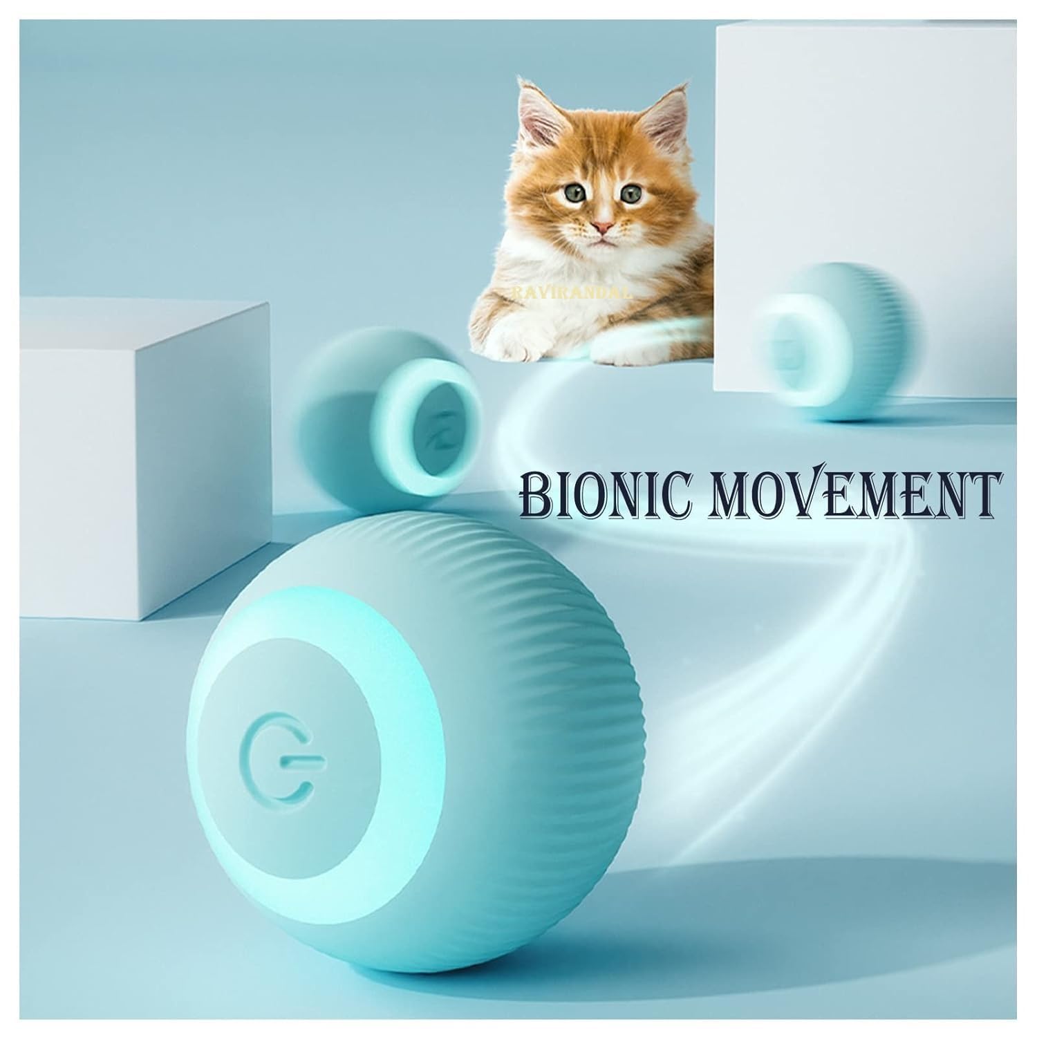 Radhav Mart Smart Interactive Cat Toy BAall | Automatic Rolling BAall for Indoor Cats | Rechargeable LED Pet Toy for Exercise, Fun & Hunting Instincts | Self-Moving Cat Chase Ball 1