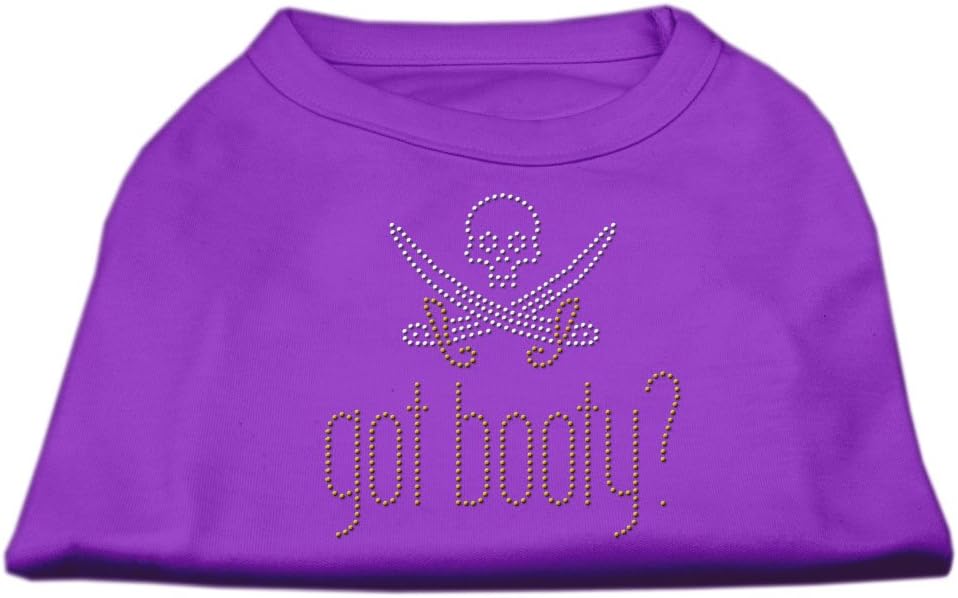 Pet Dog & Cat Shirt Rhinestone, Got Booty? Purple MD (6-10 lbs.)