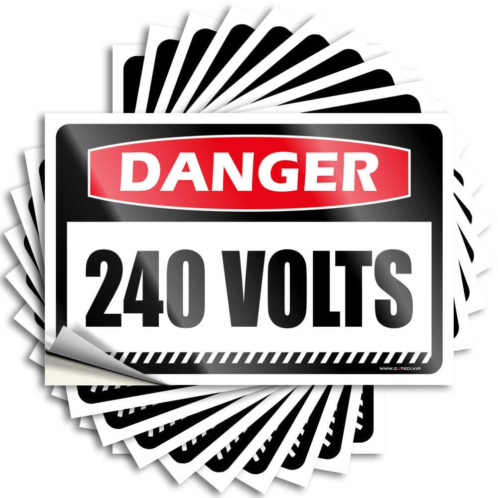 240 Volt Hazard Tool Sticker 10pcs Stickers for Toolbox Bar Cave Man (12 x 18cm)